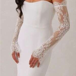 Park & Fifth White Lace Long Sleeve Dress